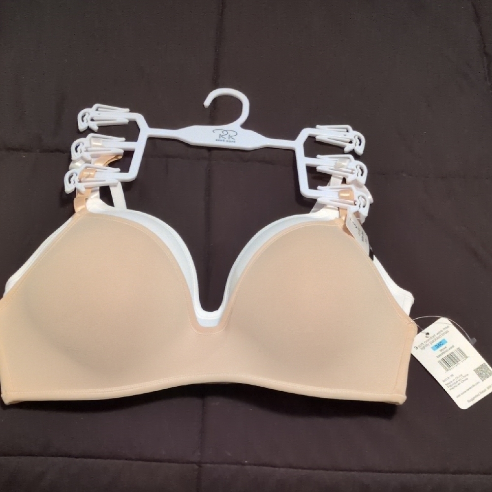 Rene Rife Seamless Taupe & White Bra